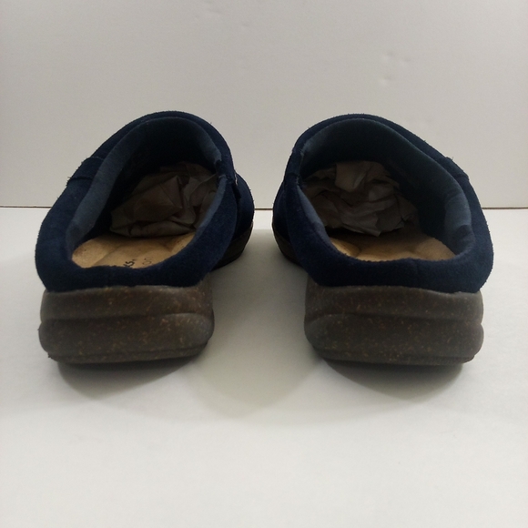 Clarks Women 8 Wide Suede Blue Clogs - Picture 4 of 8